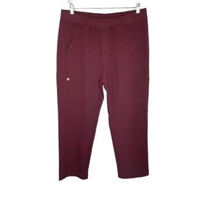 Figs Men's Axim 2.0 Cargo Scrub Pants Burgundy Short NWT